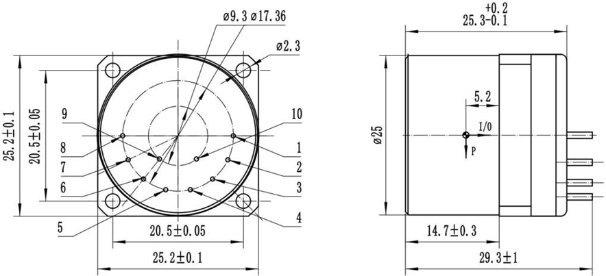 Quartz Flexure Accelerometer Dimensions