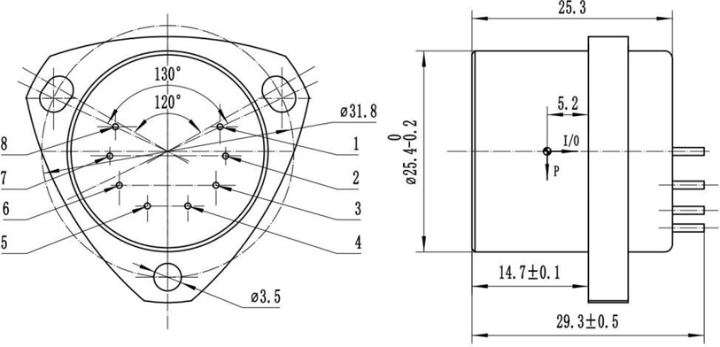 Quartz Flexure Accelerometer Dimensions