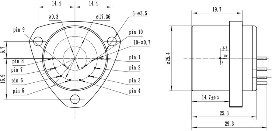 Quartz Flexure Accelerometer Dimensions