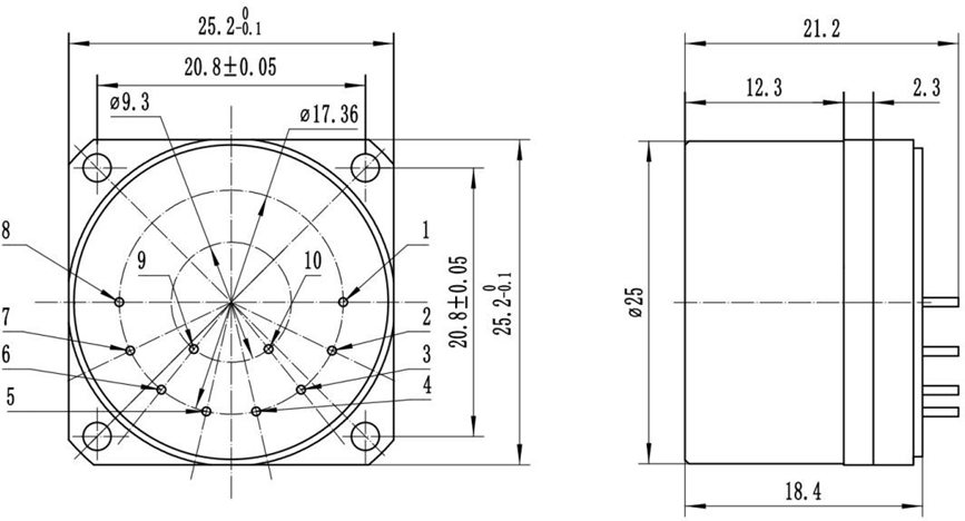 Quartz Flexure Accelerometer Dimensions