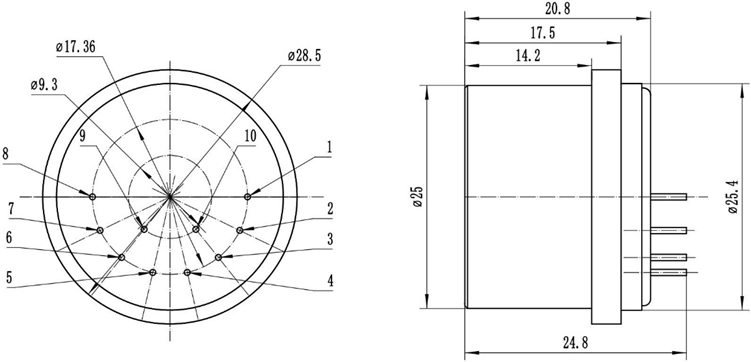 Quartz Flexure Accelerometer Dimensions