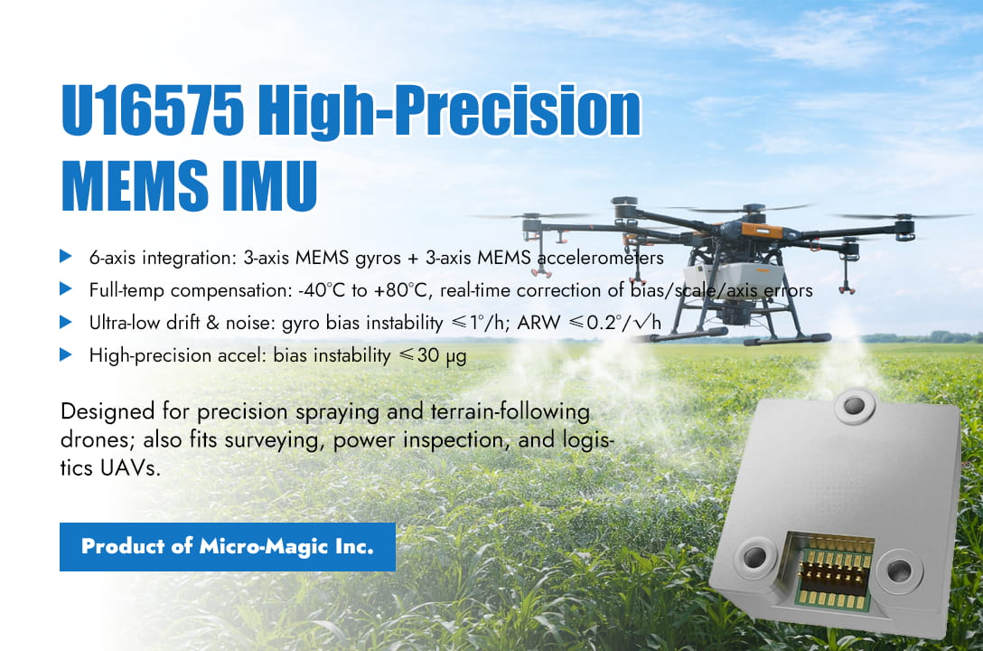 U16575 High-Precision IMU Empowers Large Agricultural Drones to Achieve a Centimeter-Level Precision Spraying Revolution