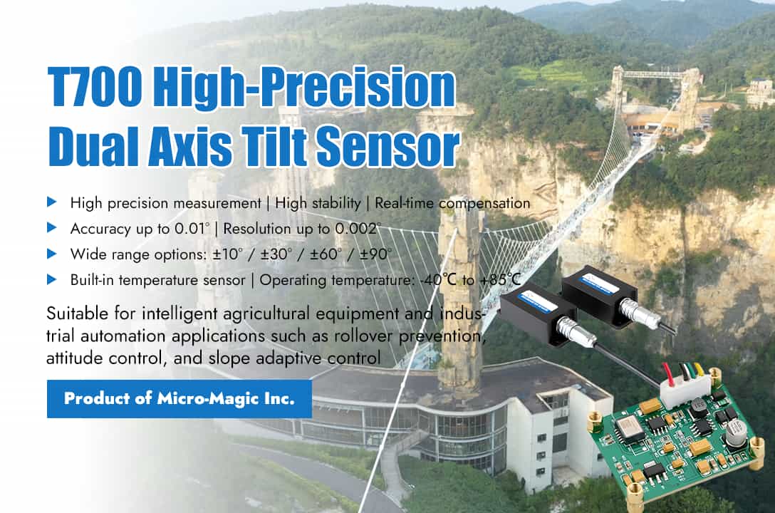 Los sensores de inclinación de alta precisión de la serie Micro-Magic T700 impulsan la automatización agrícola hacia la era de la inteligencia.