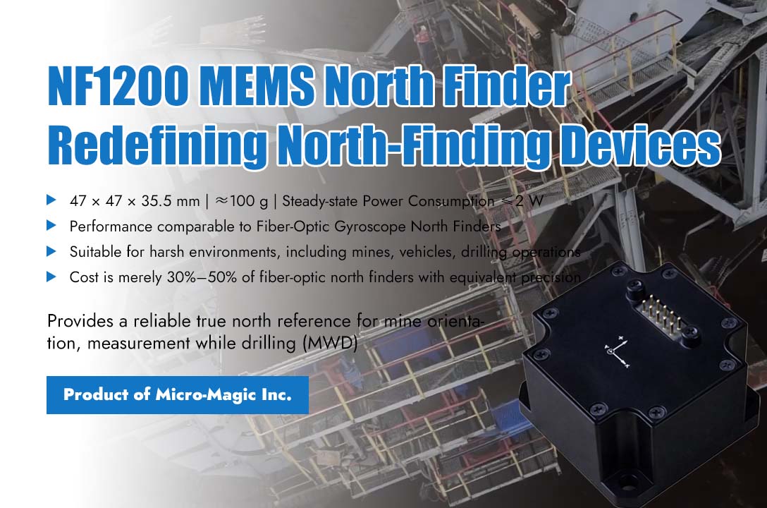 El buscador de norte MEMS NF1200 redefine los equipos de búsqueda de norte con un tamaño pequeño, alta precisión, gran estabilidad y bajo costo.