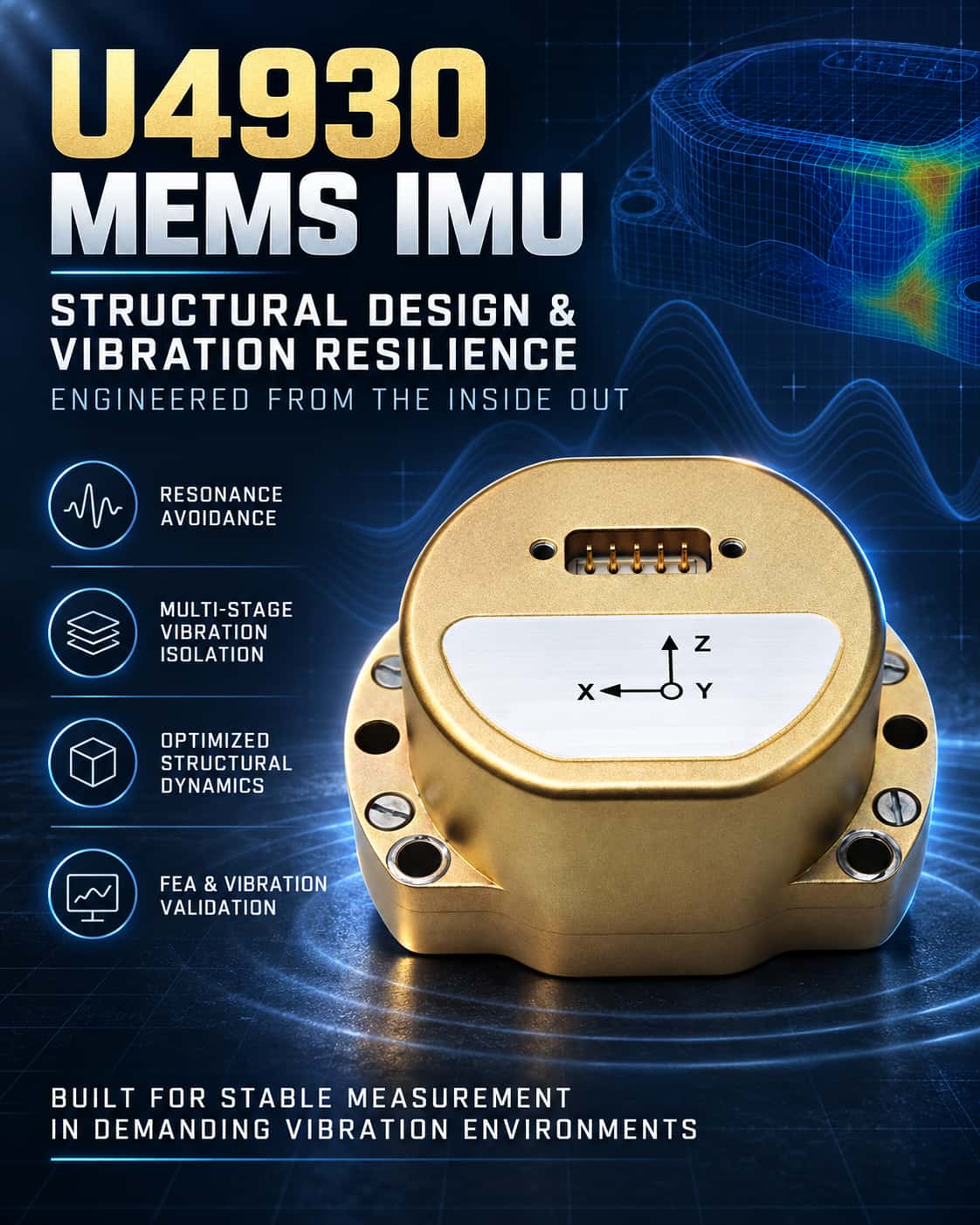 Diseño estructural y análisis de resistencia a vibraciones de IMU MEMS